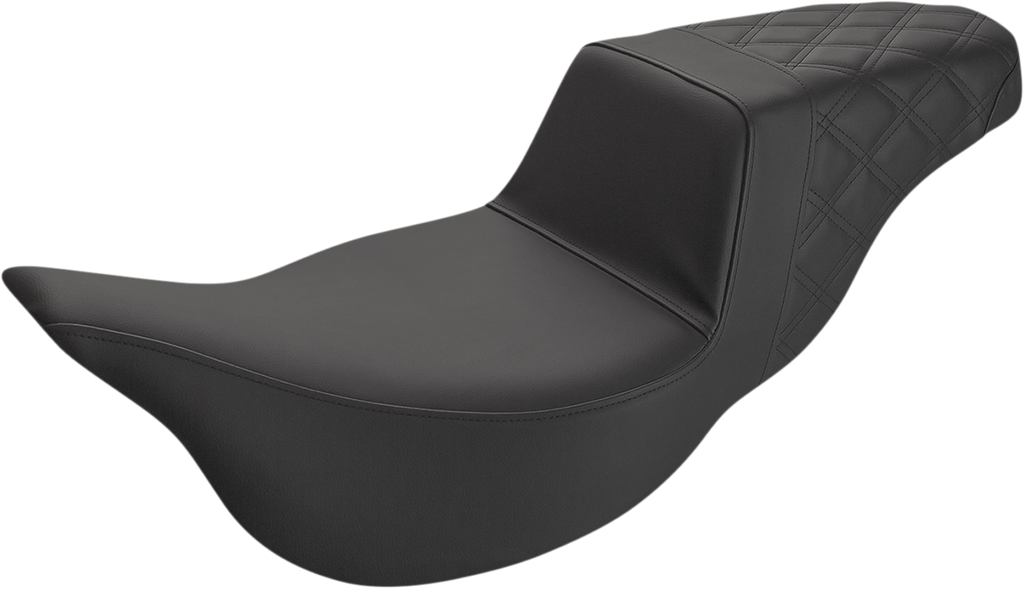 SADDLEMEN Step-Up Seat - Extended Reach - Rear Lattice Stitch - Black - FL '08-'24 808-07B-173E — image 1