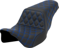 SADDLEMEN Step-Up Seat - Lattice Stitch - Blue Stitch - FLH/FLT '08-'23 808-07B-17501 — image 1
