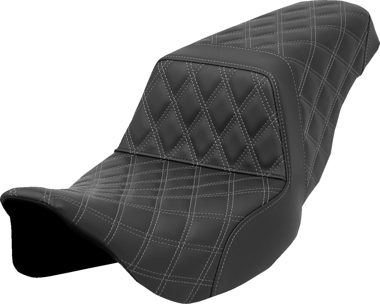 SADDLEMEN Step-Up Seat - Lattice Stitch - Gray Stitch - FLH/FLT '08-'23 808-07B-17502 — image 1
