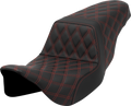 SADDLEMEN Step-Up Seat - Lattice Stitch - Red Stitch - FLH/FLT '08-'23 808-07B-17504 — image 1