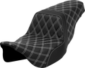 SADDLEMEN Step-Up Seat - Lattice Stitch - White Stitch - FLH/FLT '08-'23 808-07B-17506 — image 1