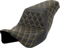 SADDLEMEN Step-Up Seat - Lattice Stitch - Gold Stitch - FLH/FLT '08-'23 808-07B-17507 — image 1