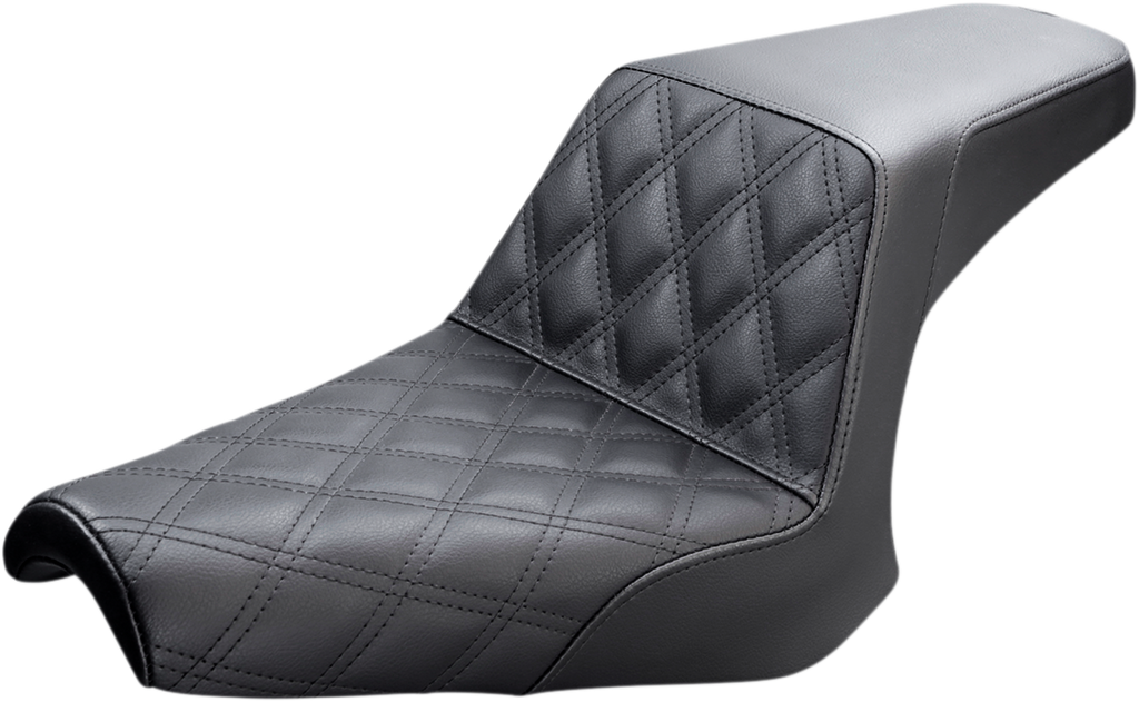 SADDLEMEN Step-Up Seat - Lattice Stitch - Gold Stitch - FLH/FLT '08-'23 808-07B-17507 — image 2