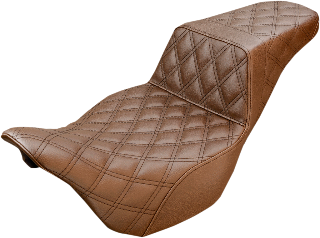 SADDLEMEN Step-Up Seat - Full Lattice Stitch - Brown - FL '08-'24 808-07B-175BR — image 1