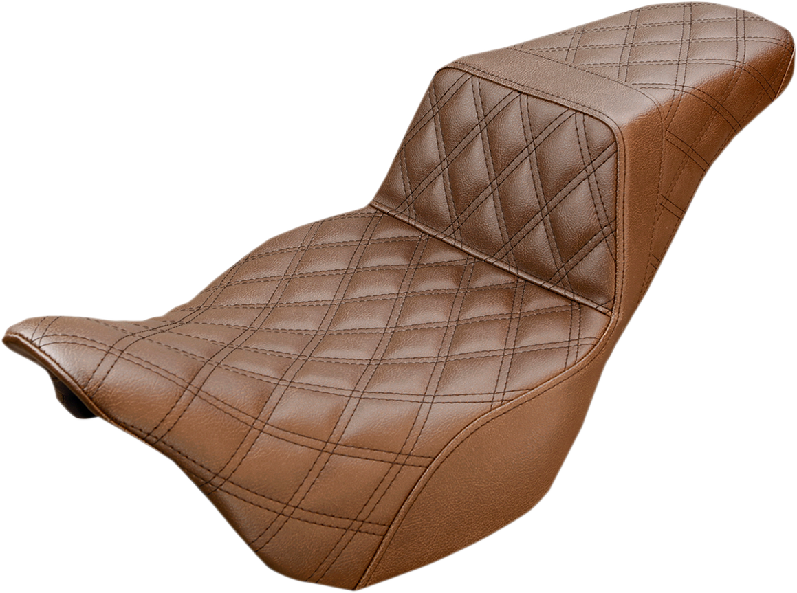 SADDLEMEN Step-Up Seat - Full Lattice Stitch - Brown - FL '08-'24 808-07B-175BR — image 1