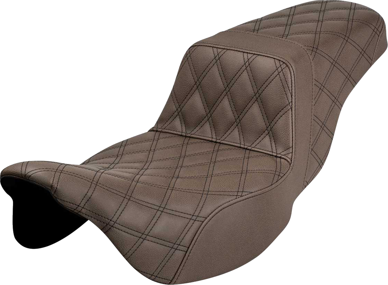 SADDLEMEN Step-Up Seat - Extended Reach - Full Lattice Stitch - Brown - FL '08-'24 808-07B-175BREX — image 1