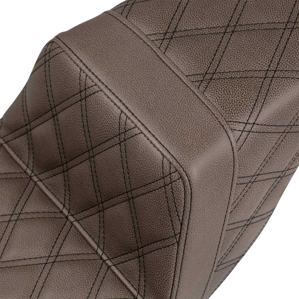 SADDLEMEN Step-Up Seat - Extended Reach - Full Lattice Stitch - Brown - FL '08-'24 808-07B-175BREX — image 2