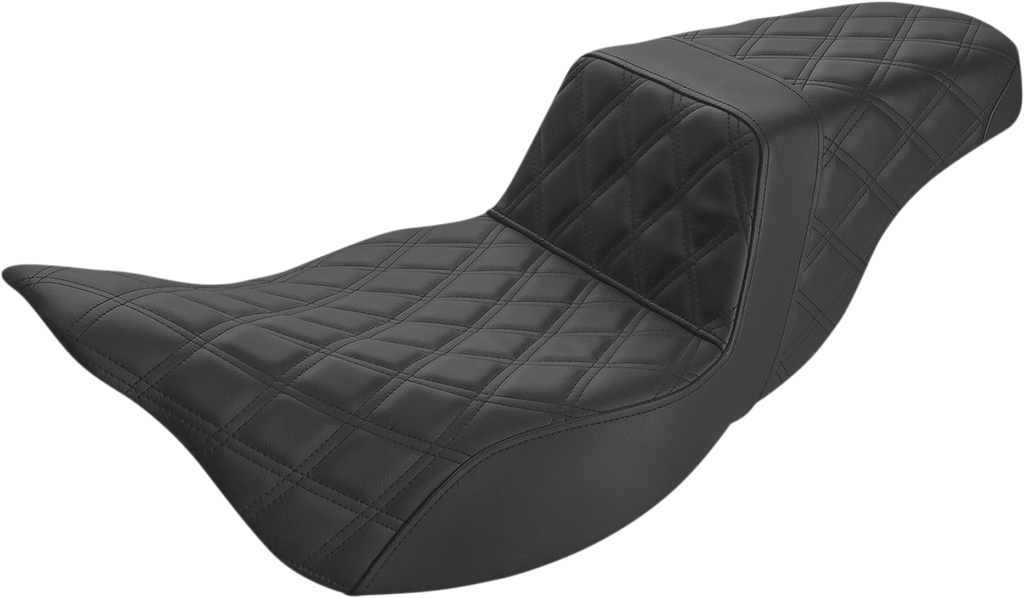 SADDLEMEN Step-Up Seat - Extended Reach - Full Lattice Stitch - Black - FL '08-'24 808-07B-175E — image 1