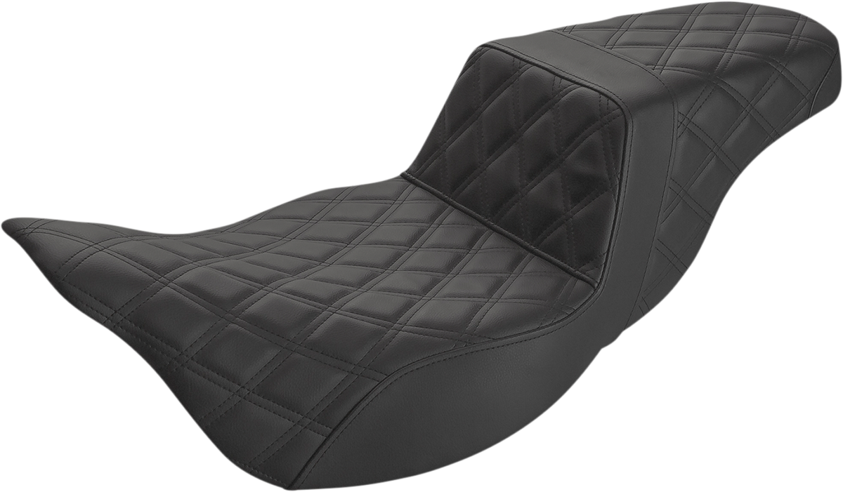 SADDLEMEN Step-Up Seat - Extended Reach - Full Lattice Stitch - Black - FL '08-'24 808-07B-175E — image 1