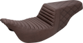 SADDLEMEN Step-Up Seat - Front Tuck-n-Roll/Rear Lattice Stitch - Brown - FL '08-'24 808-07B-176BR — image 1