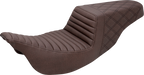 SADDLEMEN Step-Up Seat - Front Tuck-n-Roll/Rear Lattice Stitch - Brown - FL '08-'24 808-07B-176BR — image 1
