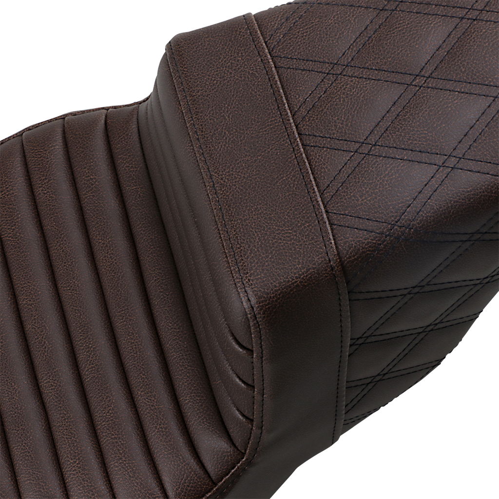 SADDLEMEN Step-Up Seat - Front Tuck-n-Roll/Rear Lattice Stitch - Brown - FL '08-'24 808-07B-176BR — image 3