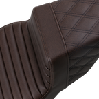 SADDLEMEN Step-Up Seat - Front Tuck-n-Roll/Rear Lattice Stitch - Brown - FL '08-'24 808-07B-176BR — image 3