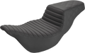 SADDLEMEN Step-Up Seat - Extended Reach - Front Tuck-n-Roll/Rear Lattice Stitch - Black - FL '08-'24 808-07B-176E — image 1