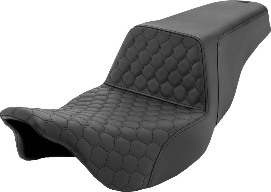 SADDLEMEN Step-Up Seat - Honeycomb - Black Stitching - FL '08-'24 808-07B-177 — image 1