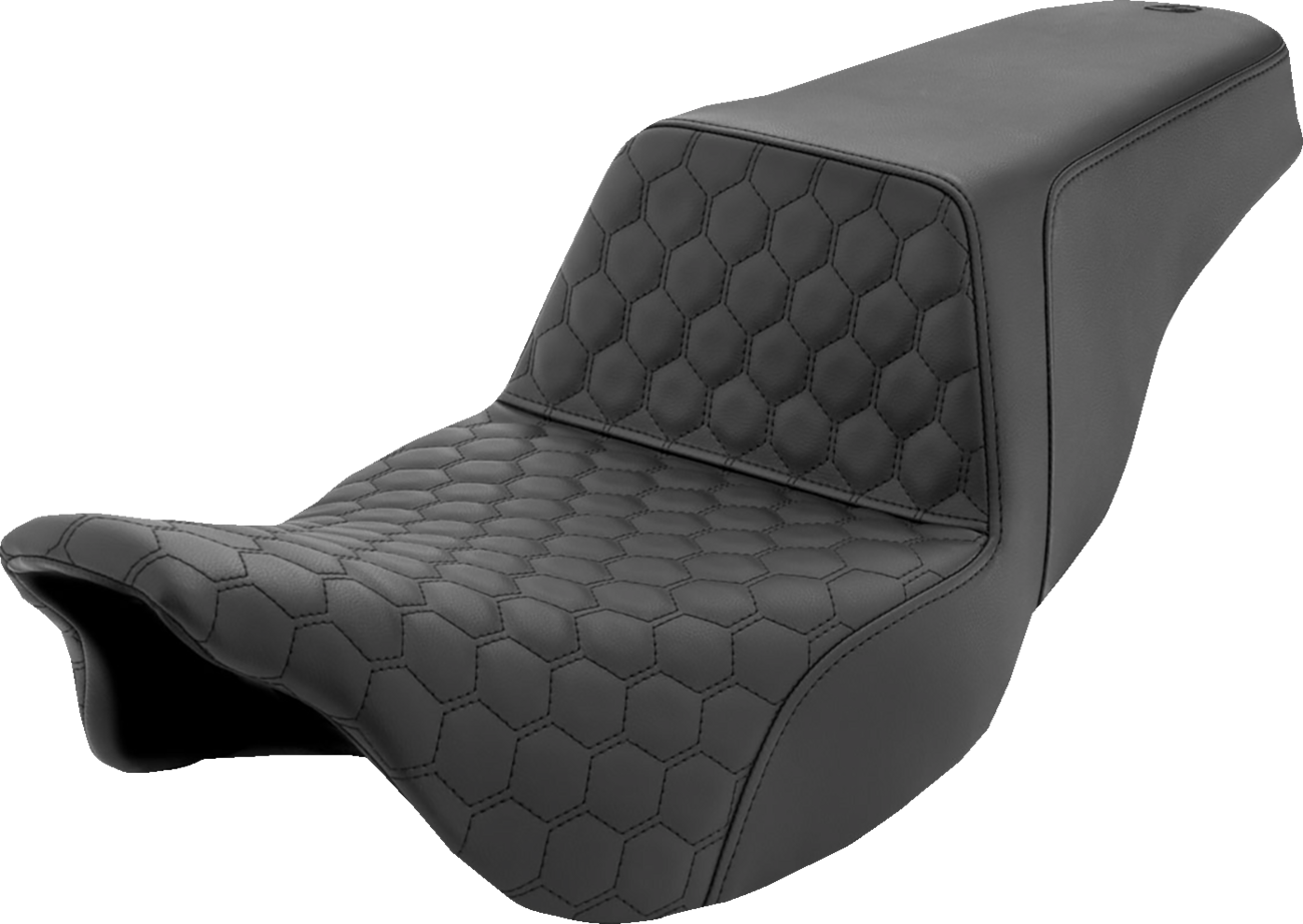 SADDLEMEN Step-Up Seat - Honeycomb - Black Stitching - FL '08-'24 808-07B-177 — image 1