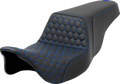 SADDLEMEN Step-Up Seat - Honeycomb - Blue Stitching - FL '08-'23 808-07B-17701 — image 1