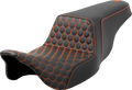SADDLEMEN Step-Up Seat - Honeycomb - Orange Stitching - FL '08-'23 808-07B-17703 — image 1