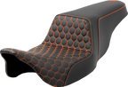 SADDLEMEN Step-Up Seat - Honeycomb - Orange Stitching - FL '08-'23 808-07B-17703 — image 1