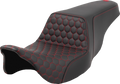 SADDLEMEN Step-Up Seat - Honeycomb - Red Stitching - FL '08-'23 808-07B-17704 — image 1
