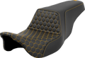 SADDLEMEN Step-Up Seat - Honeycomb - Gold Stitching - FL '08-'23 808-07B-17707 — image 1