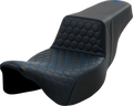 SADDLEMEN Step-Up Seat - Honeycomb - Extended Reach - Blue Stitching - FL '08-'23 808-07B-17801 — image 1