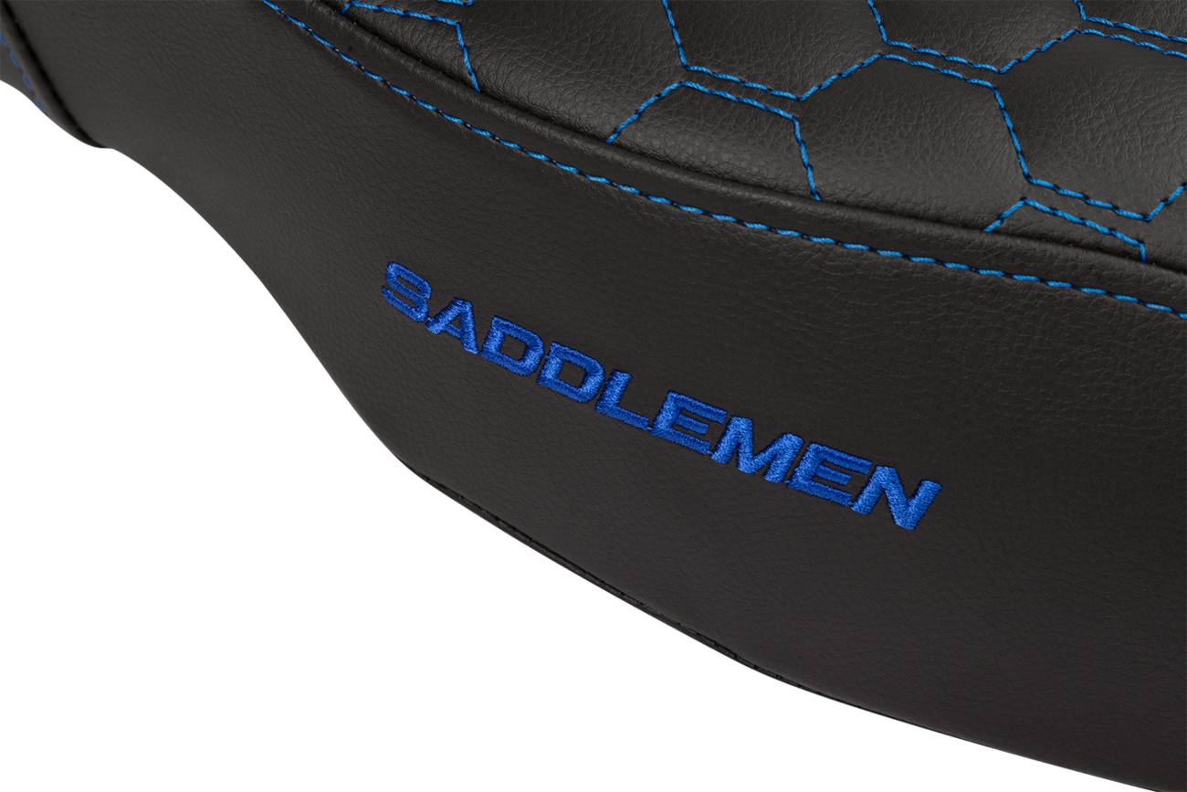 SADDLEMEN Step-Up Seat - Honeycomb - Extended Reach - Blue Stitching - FL '08-'23 808-07B-17801 — image 2