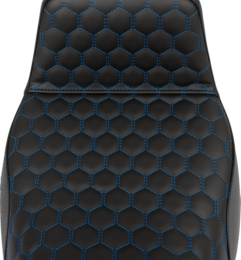 SADDLEMEN Step-Up Seat - Honeycomb - Extended Reach - Blue Stitching - FL '08-'23 808-07B-17801 — image 3