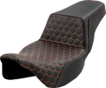 SADDLEMEN Step-Up Seat - Honeycomb - Extended Reach - Orange Stitching - FL '08-'23 808-07B-17803 — image 1