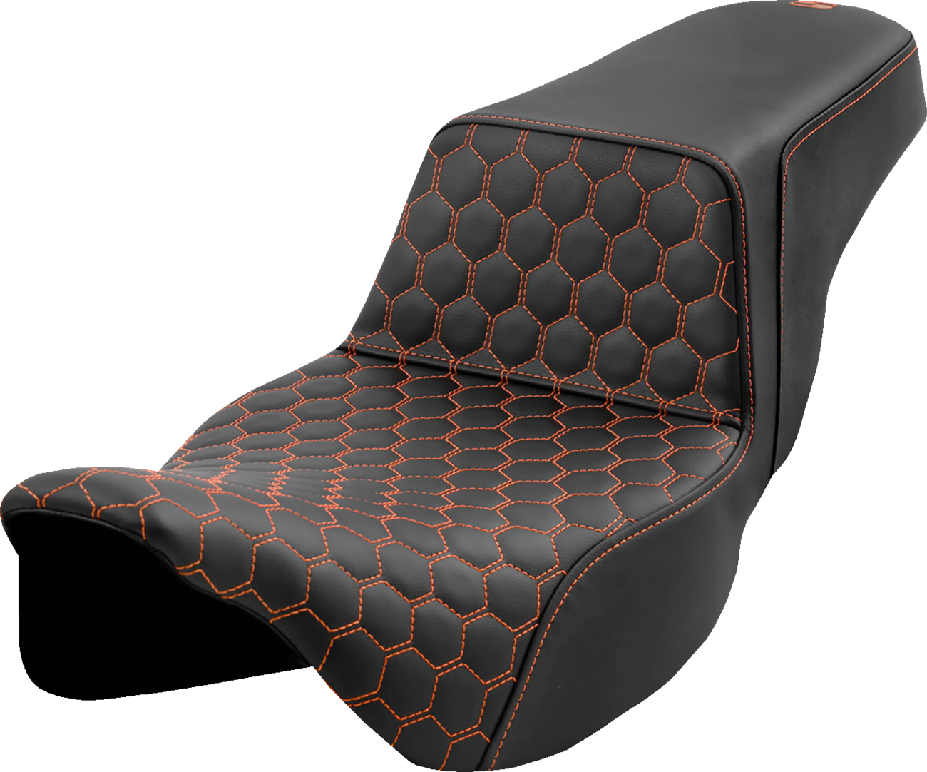 SADDLEMEN Step-Up Seat - Honeycomb - Extended Reach - Orange Stitching - FL '08-'23 808-07B-17803 — image 1