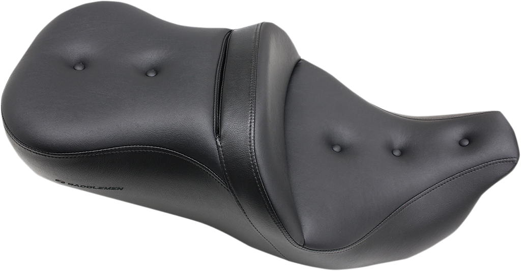 SADDLEMEN Pillow-Top Roadsofa™ Seat - with Backrest - Black - FLH/FLT '08-'24 808-07B-181 — image 3