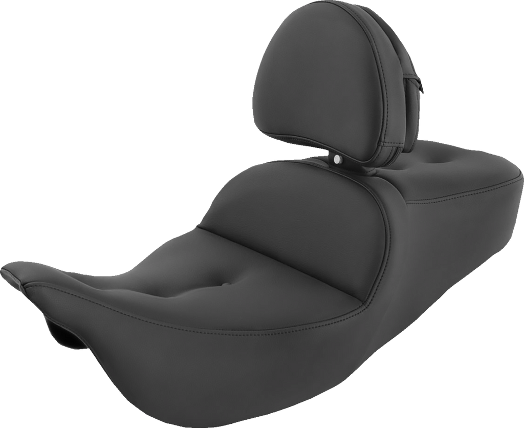 SADDLEMEN Pillow-Top Roadsofa™ Seat - with Backrest - Black - FLH/FLT '08-'24 808-07B-181BR — image 1
