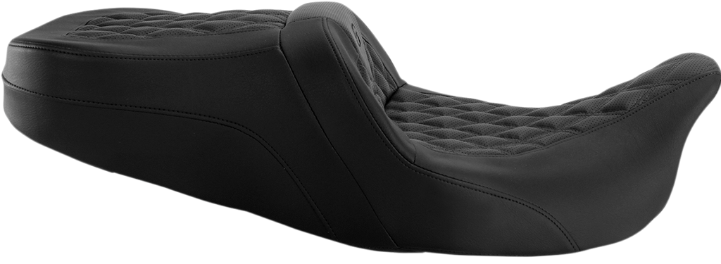 SADDLEMEN Roadsofa™ Seat - Full Lattice Stitch - without Backrest - FLT/FLH '08-'24 808-07B-182 — image 1