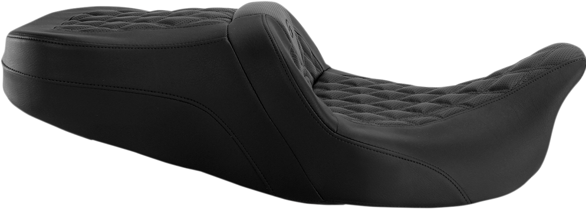 SADDLEMEN Roadsofa™ Seat - Full Lattice Stitch - without Backrest - FLT/FLH '08-'24 808-07B-182 — image 1