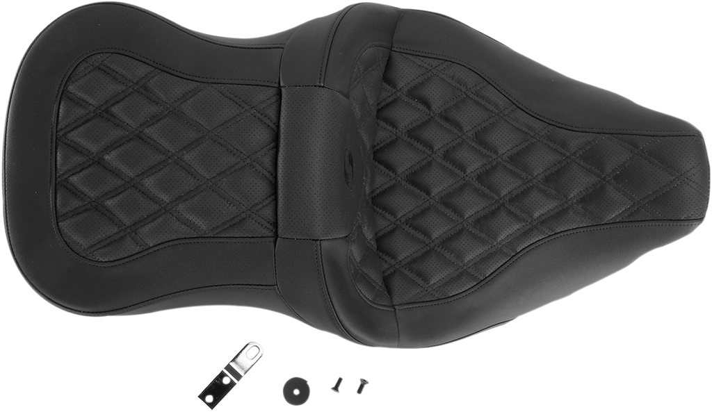SADDLEMEN Roadsofa™ Seat - Full Lattice Stitch - without Backrest - FLT/FLH '08-'24 808-07B-182 — image 3