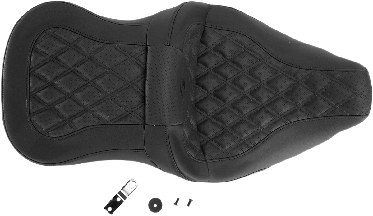 SADDLEMEN Roadsofa™ Seat - Full Lattice Stitch - without Backrest - FLT/FLH '08-'24 808-07B-182 — image 3