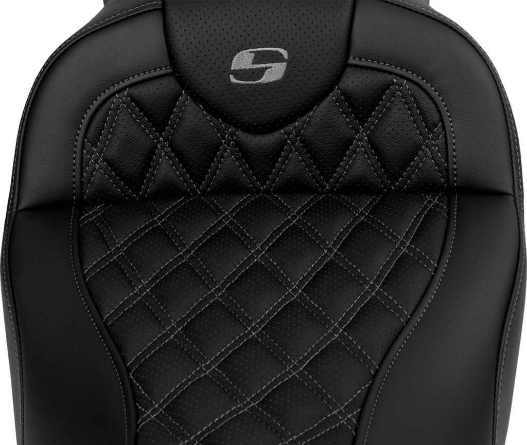 SADDLEMEN Roadsofa™ Seat - with Backrest - Dark Gray Stitch - FL '08-'23 808-07B-182B2 — image 5
