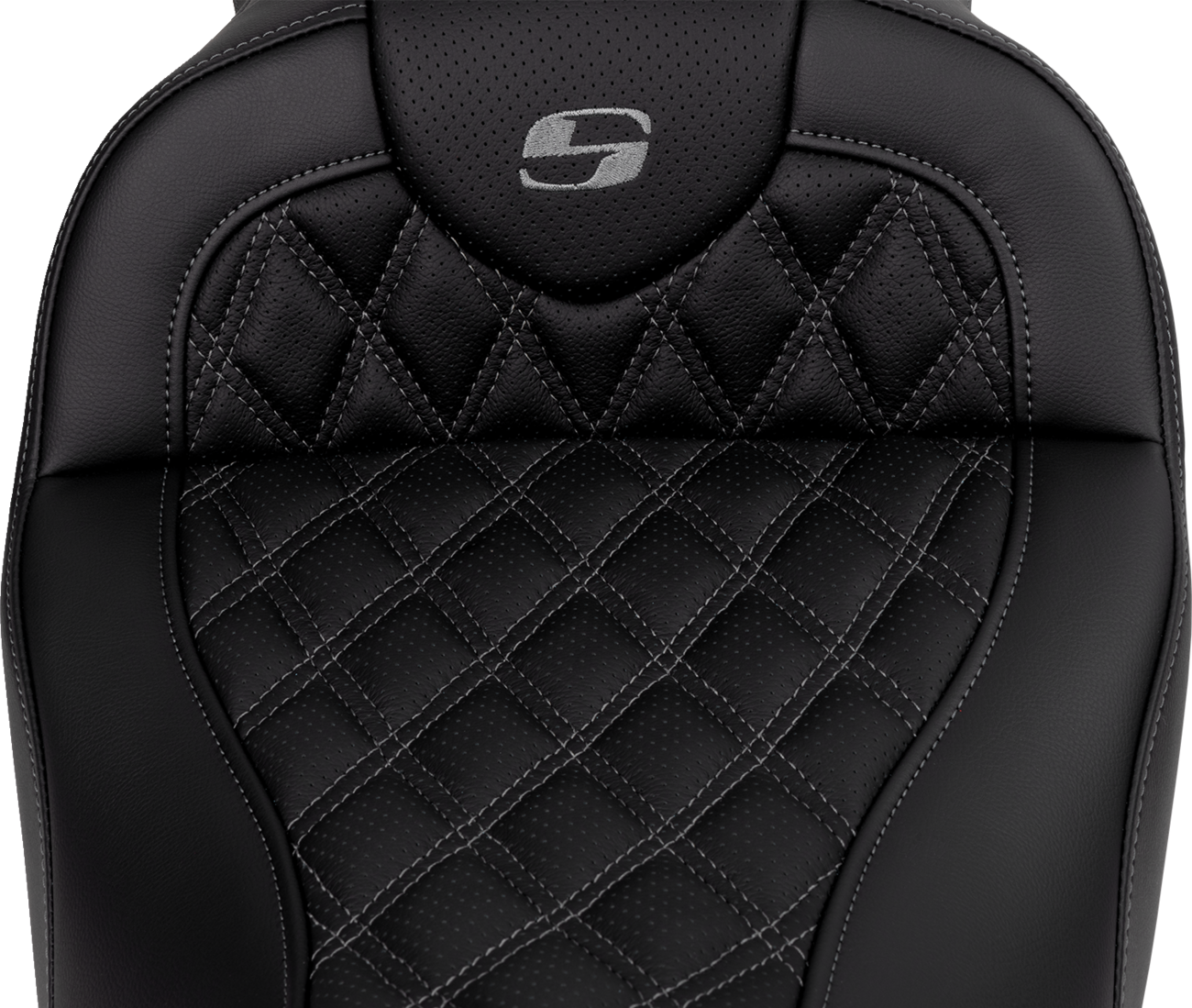 SADDLEMEN Roadsofa™ Seat - with Backrest - Dark Gray Stitch - FL '08-'23 808-07B-182B2 — image 5
