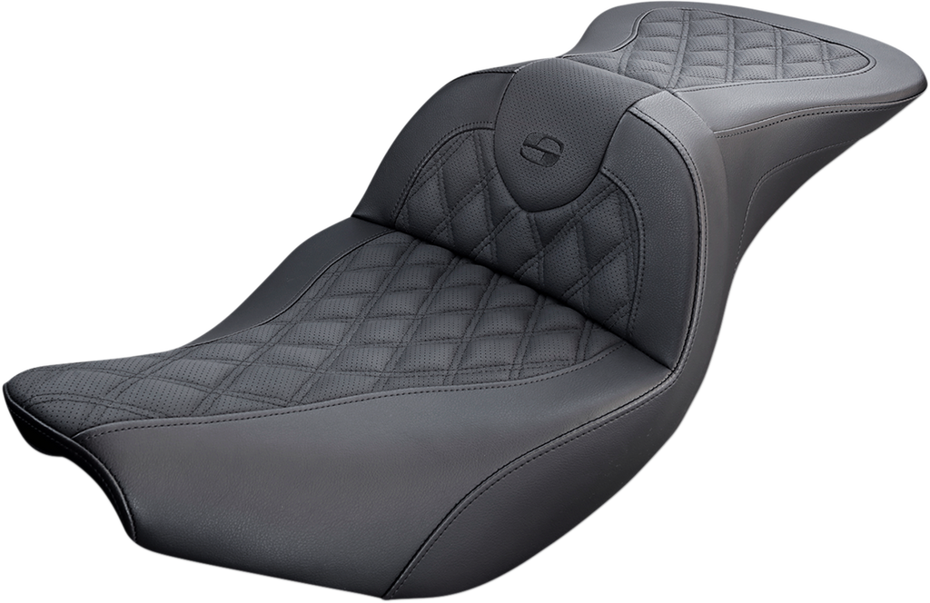 SADDLEMEN Roadsofa™ Seat - with Backrest - Orange Stitch - FL '08-'23 808-07B-182B3 — image 6