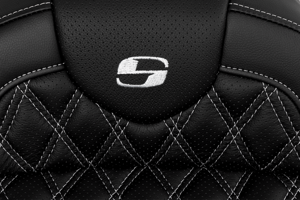 SADDLEMEN Roadsofa™ Seat - with Backrest - Silver Stitch - FL '08-'23 808-07B-182B5 — image 5