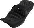 SADDLEMEN Roadsofa™ Seat - with Backrest - White Stitch - FL '08-'23 808-07B-182B6 — image 1