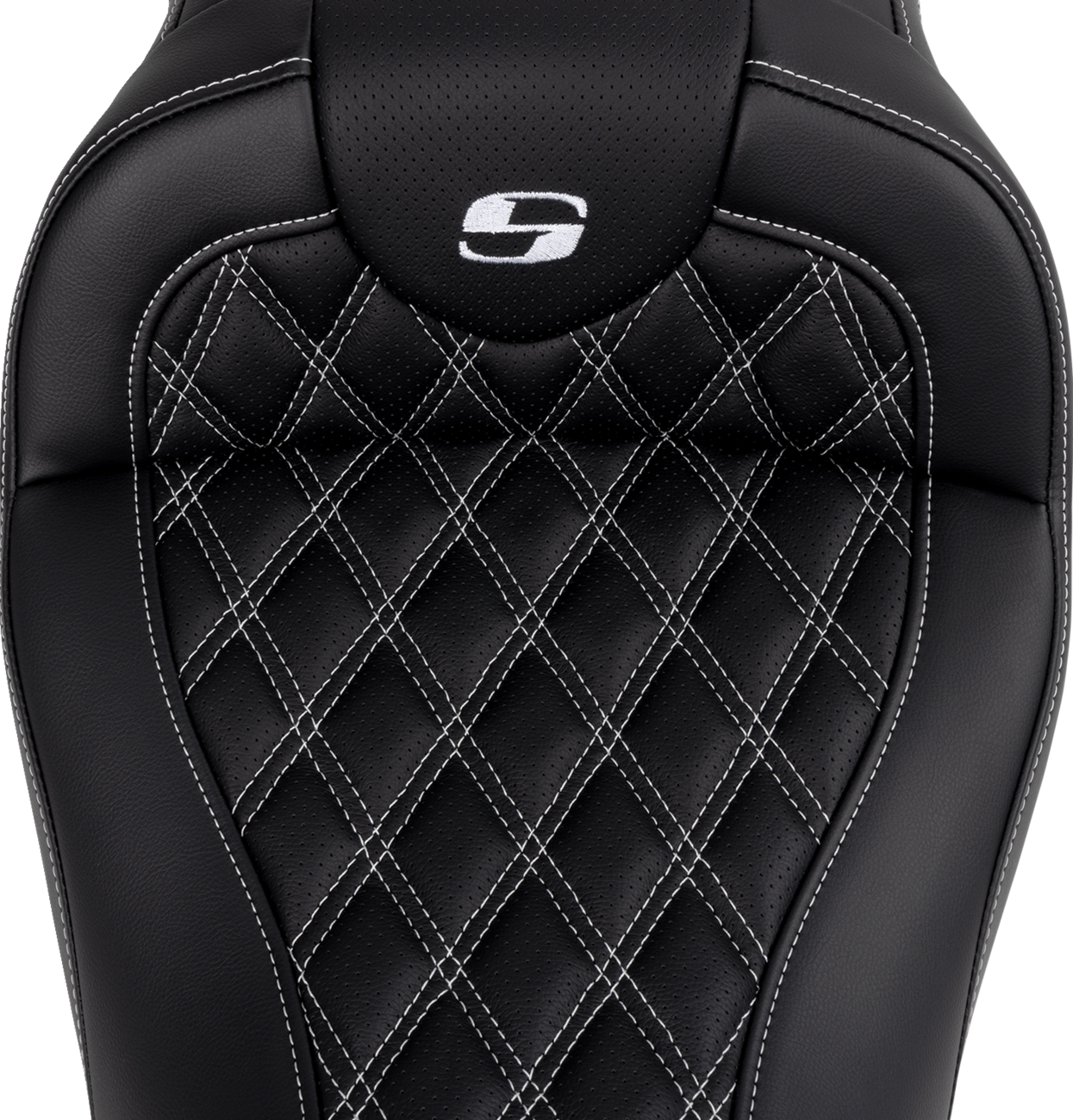SADDLEMEN Roadsofa™ Seat - with Backrest - White Stitch - FL '08-'23 808-07B-182B6 — image 2