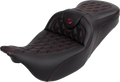 SADDLEMEN Roadsofa™ Seat - with Backrest - Wine Berry Stitch - FL '08-'23 808-07B-182B8 — image 1