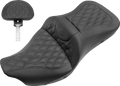 SADDLEMEN Roadsofa™ Seat - with Backrest - Full Lattice Stitch - Heated - FLH/FLT '08-'25 808-07B-182BRHC — image 1