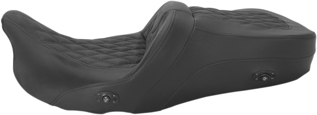 SADDLEMEN Roadsofa™ Seat - without Backrest - Full Lattice Stitch - Heated - FLH/FLT '08-'24 808-07B-182HCT — image 1