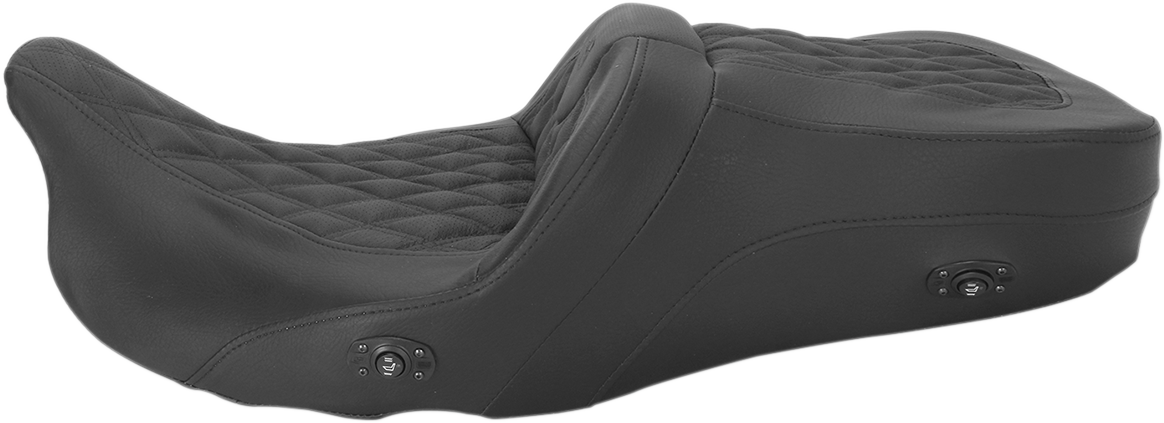 SADDLEMEN Roadsofa™ Seat - without Backrest - Full Lattice Stitch - Heated - FLH/FLT '08-'24 808-07B-182HCT — image 1