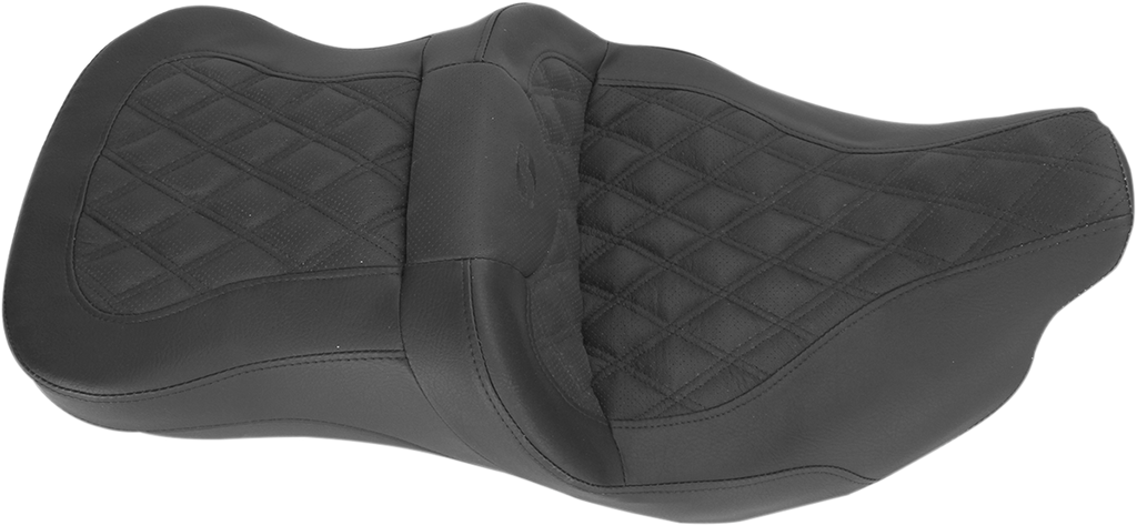 SADDLEMEN Roadsofa™ Seat - without Backrest - Full Lattice Stitch - Heated - FLH/FLT '08-'24 808-07B-182HCT — image 4
