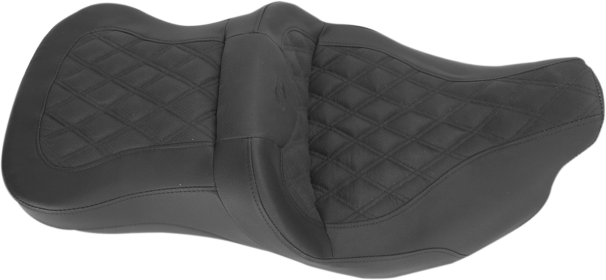 SADDLEMEN Roadsofa™ Seat - without Backrest - Full Lattice Stitch - Heated - FLH/FLT '08-'24 808-07B-182HCT — image 4