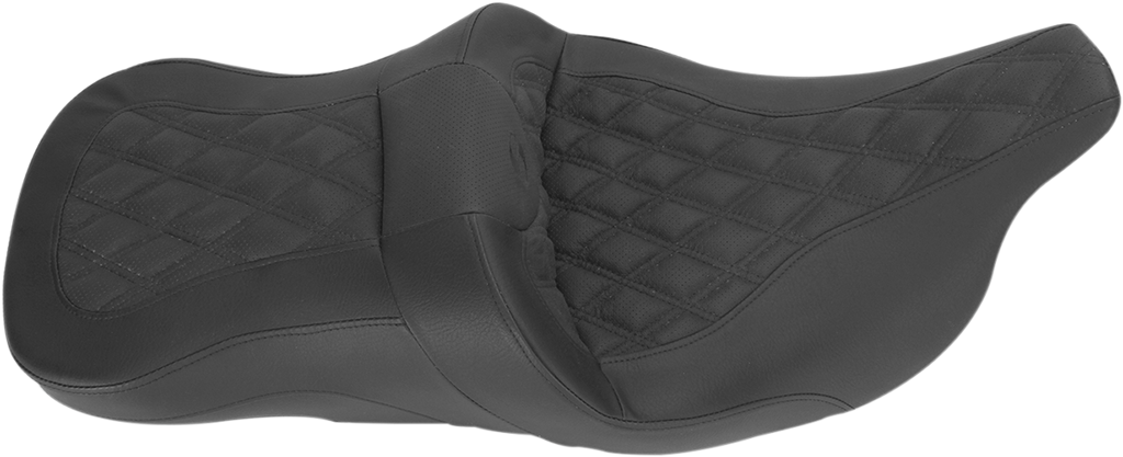 SADDLEMEN Roadsofa™ Seat - without Backrest - Full Lattice Stitch - Heated - FLH/FLT '08-'24 808-07B-182HCT — image 6