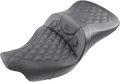 SADDLEMEN Roadsofa™ Seat - Full Lattice Stitch - without Backrest - Black - FL '09-'24 808-07B-182T — image 1